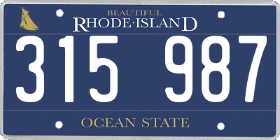 RI license plate 315987