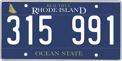 RI license plate 315991