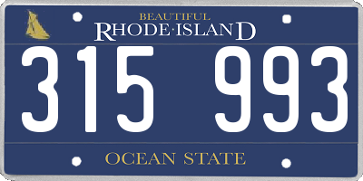 RI license plate 315993