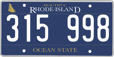 RI license plate 315998