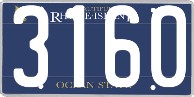 RI license plate 3160