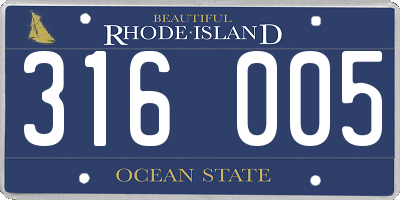 RI license plate 316005