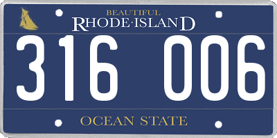 RI license plate 316006