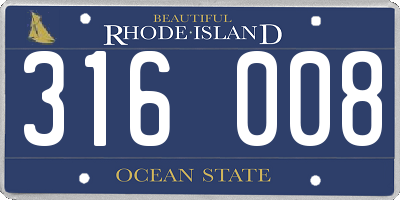 RI license plate 316008