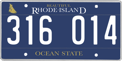RI license plate 316014