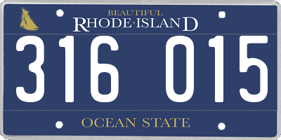 RI license plate 316015