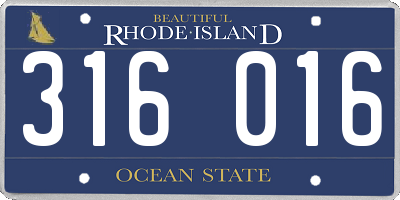 RI license plate 316016
