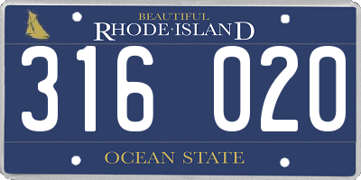 RI license plate 316020