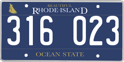RI license plate 316023