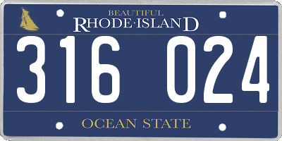 RI license plate 316024