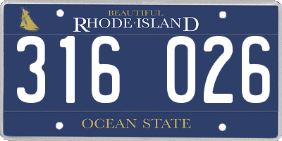 RI license plate 316026