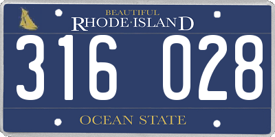 RI license plate 316028