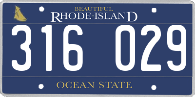 RI license plate 316029