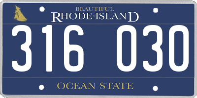 RI license plate 316030