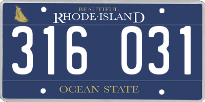RI license plate 316031