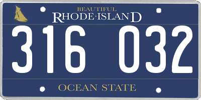 RI license plate 316032