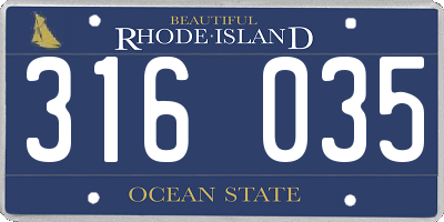 RI license plate 316035