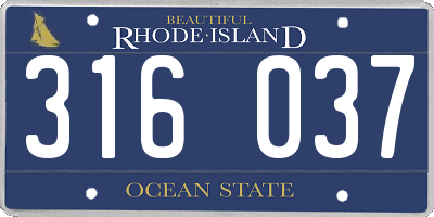 RI license plate 316037