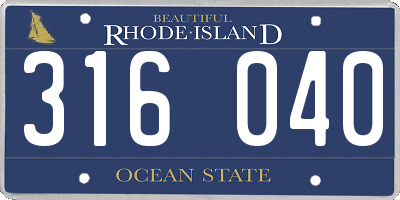 RI license plate 316040