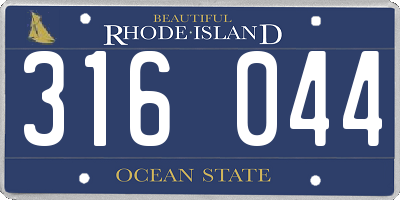 RI license plate 316044