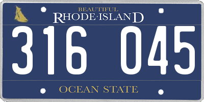 RI license plate 316045