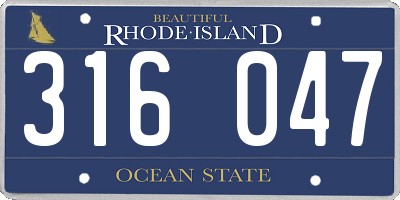 RI license plate 316047