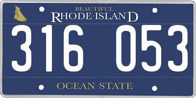 RI license plate 316053