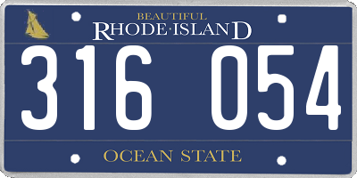 RI license plate 316054