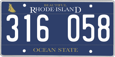 RI license plate 316058