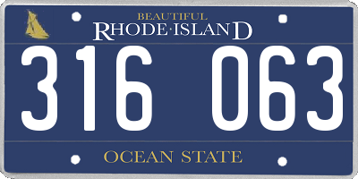 RI license plate 316063
