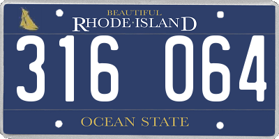 RI license plate 316064