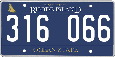 RI license plate 316066