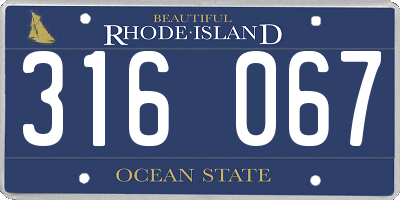 RI license plate 316067
