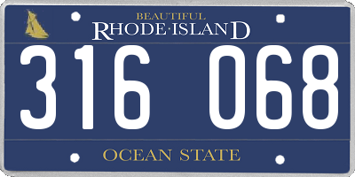 RI license plate 316068