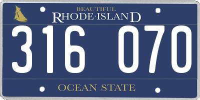 RI license plate 316070