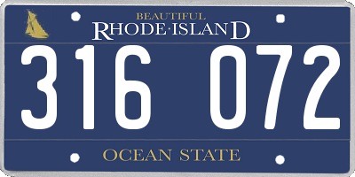 RI license plate 316072