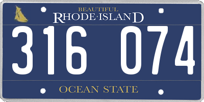 RI license plate 316074