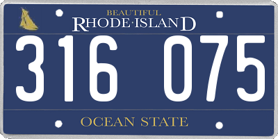 RI license plate 316075