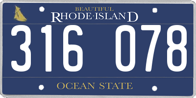 RI license plate 316078