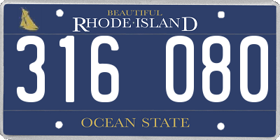RI license plate 316080