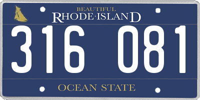 RI license plate 316081