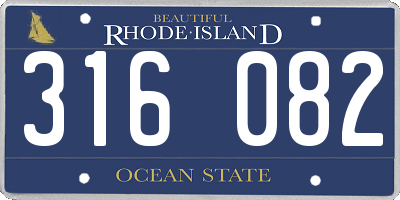 RI license plate 316082