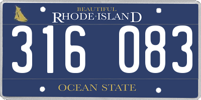 RI license plate 316083