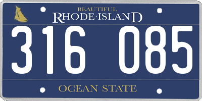 RI license plate 316085
