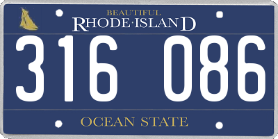 RI license plate 316086