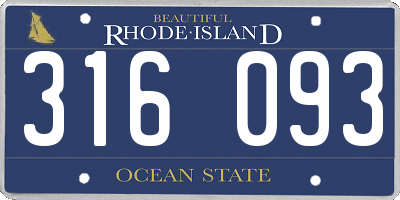 RI license plate 316093