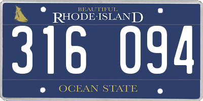 RI license plate 316094