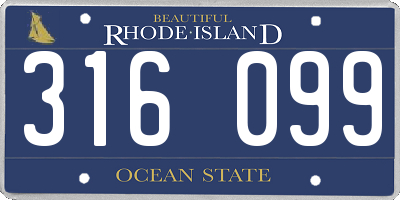RI license plate 316099