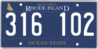 RI license plate 316102
