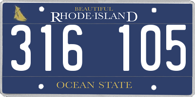 RI license plate 316105